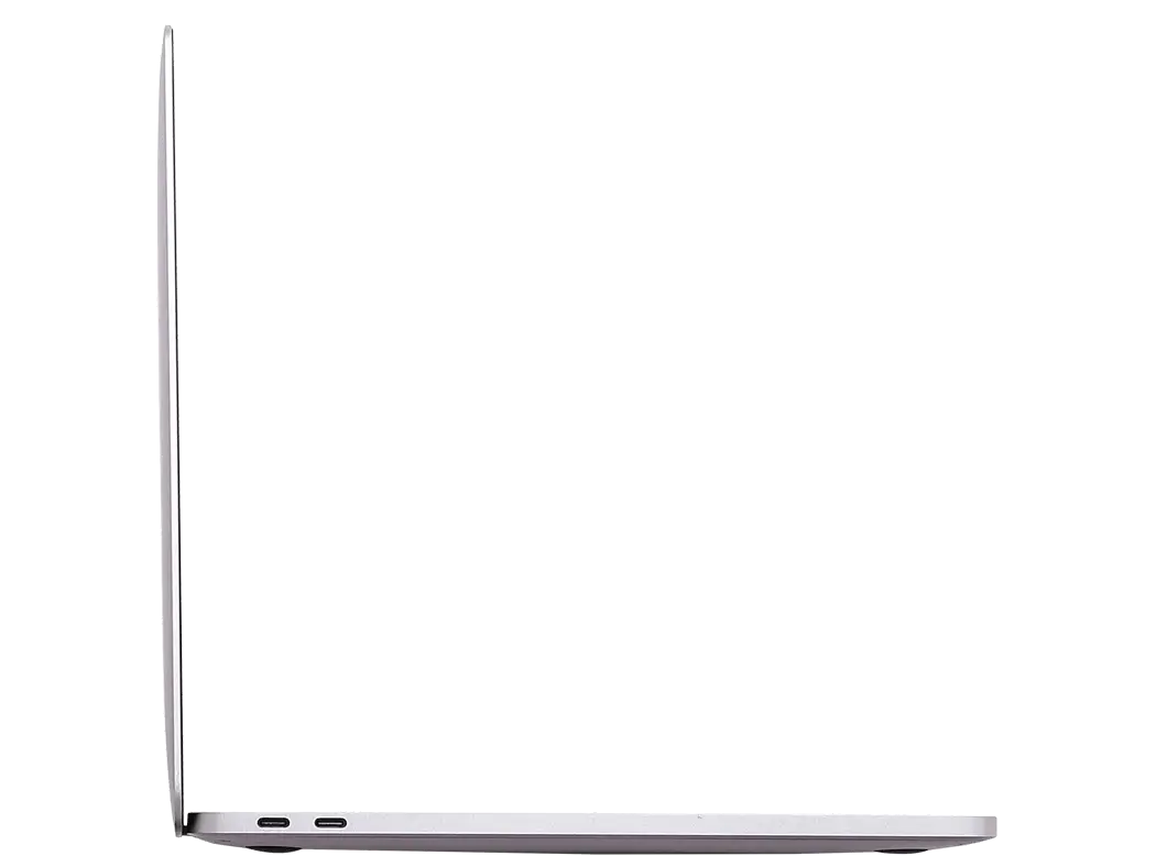 Side view of Apple MacBook A1708 (2017), Space Gray, 13.3" Retina Display, 7th Gen Intel Core i5, 8GB RAM, 256GB SSD - Renewed.