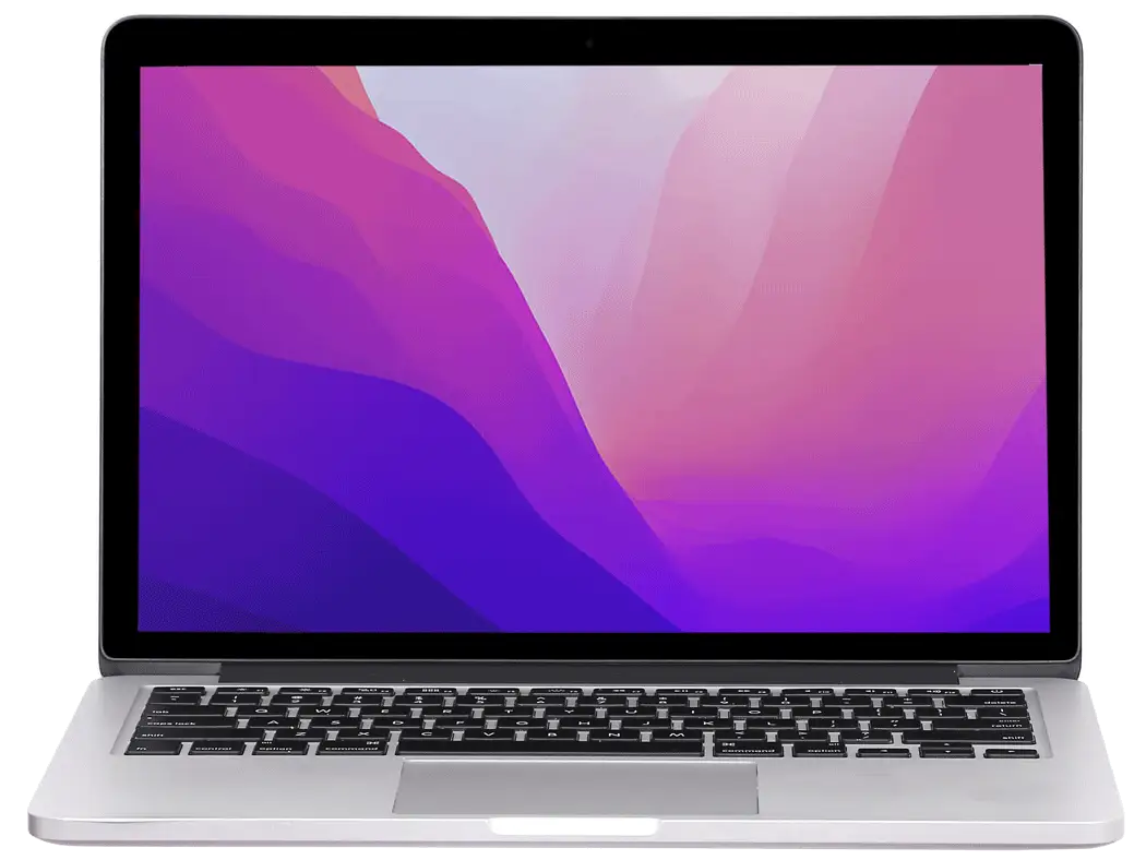 Apple MacBook Pro A1502 (2015) with 13.3" Retina Display, Intel Core i5, 8GB RAM, 256GB SSD - Space Gray, front view, vibrant screen.