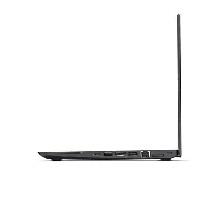 Side view of Lenovo ThinkPad T470s business laptop highlighting slim profile and multiple ports (Second Hand Laptops UAE, Refurbished Computers Dubai)
