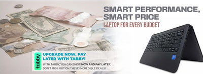 Smart performance, Smart price, Laptop for every budget.Refurbished dubai web banner -Economic laptop