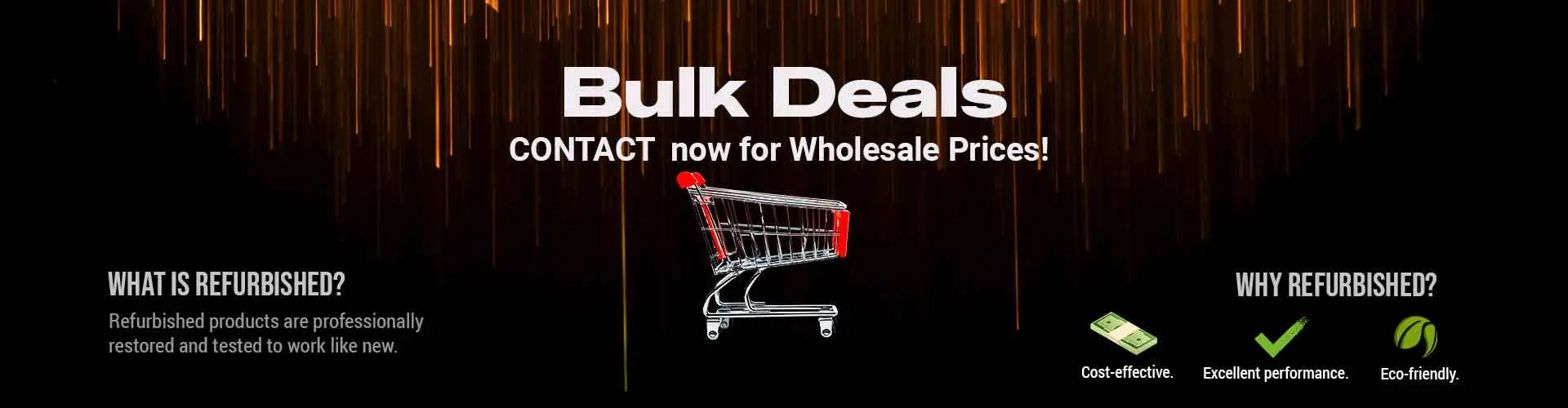Bulk Deals web banner of refurbished Dubai
