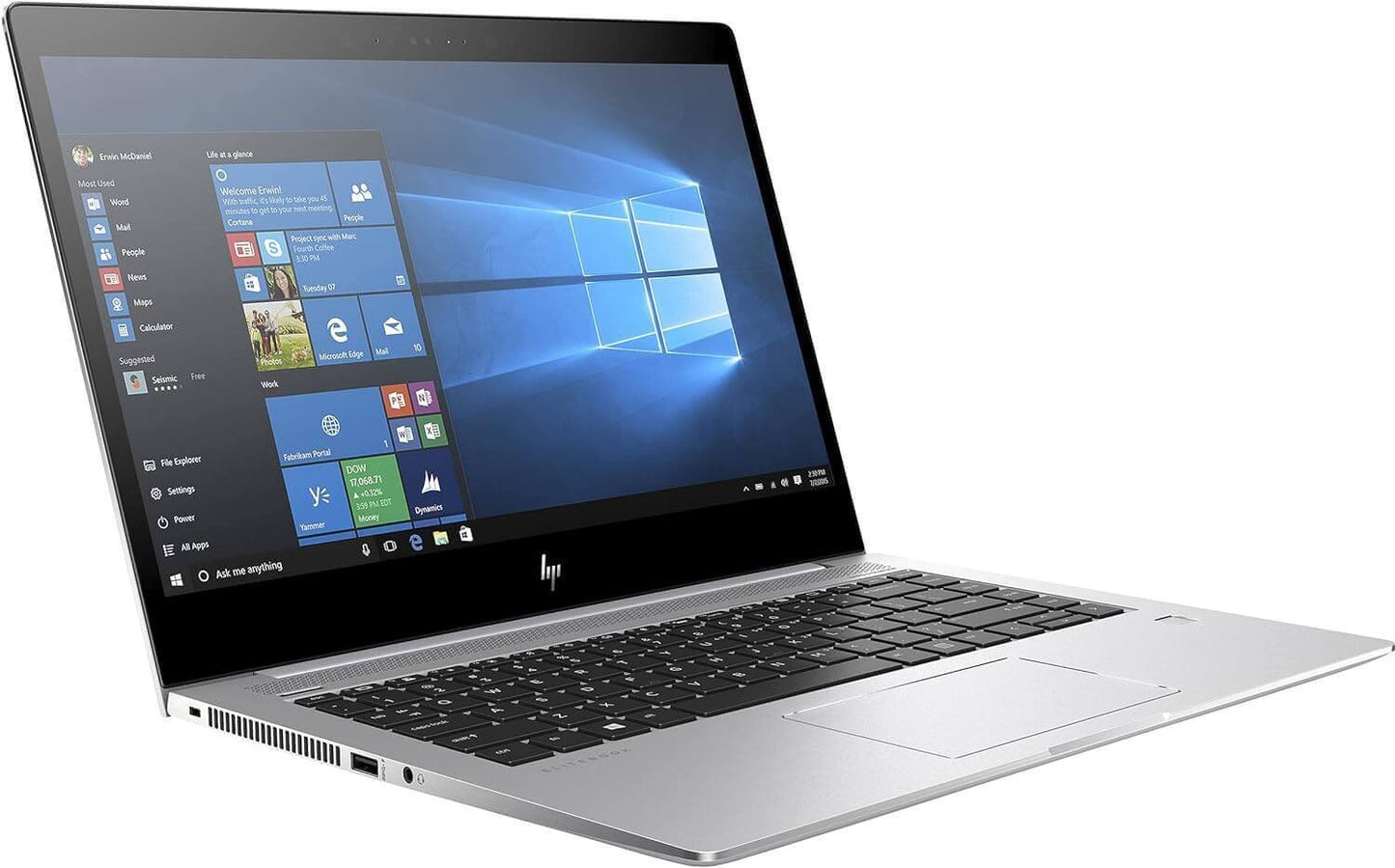 HP EliteBook 1040 G4 - 14" FHD renewed laptop with Intel i5, 8GB RAM, 256GB SSD, Windows 10 Pro in silver, available in Dubai used computer shops