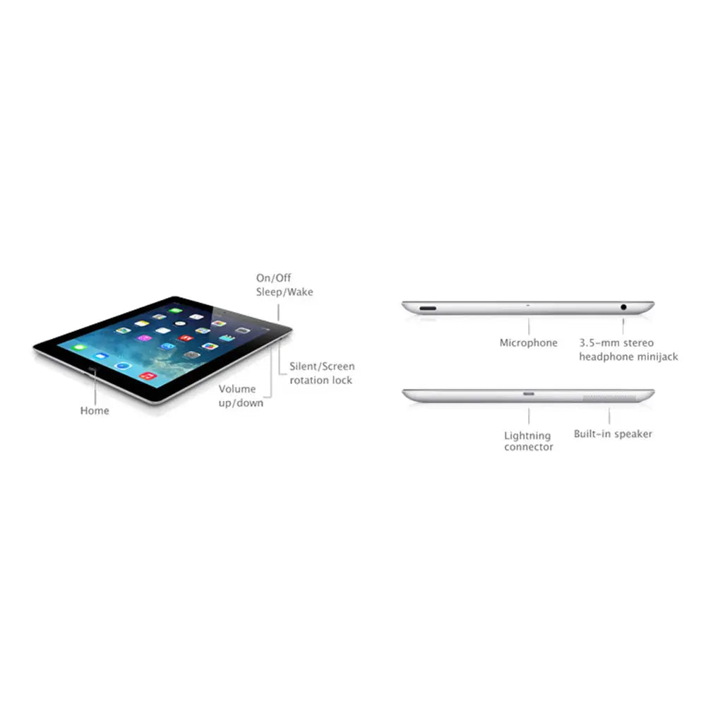 Apple iPad A1458 – 16GB Wi-Fi, 9.7-inch Retina Display, A6X Chip, Black (Renewed)