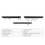 Diagram of a laptop's bottom panel with labeled ports on a white background
