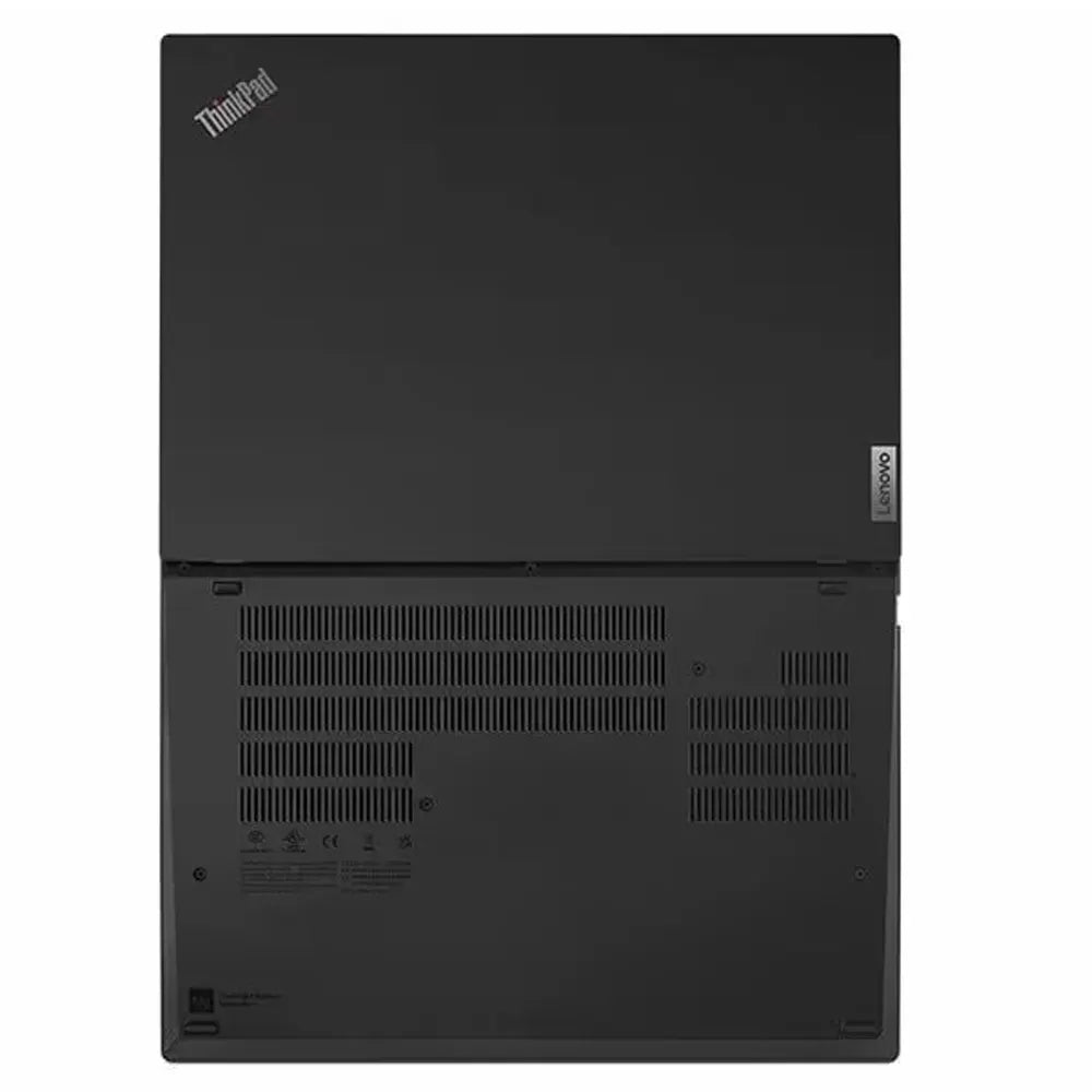 Back view of a Lenovo ThinkPad laptop on a white background