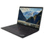 ThinkPad laptop with a scenic mountain view on the screen against a white background