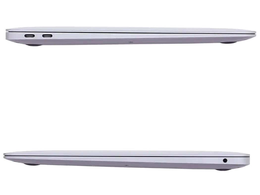 Side view of Apple MacBook Air A2179 (2020) showing thin, sleek design with ports, perfect refurbished MacBook in UAE for performance and portability