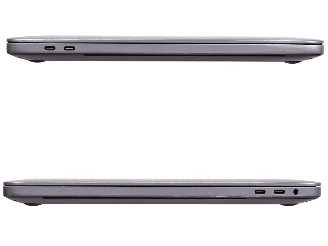 Side view of Apple MacBook Pro A2141 (2019) in Space Gray, showing ports and slim profile. Buy MacBook Pro in UAE, Refurbished MacBook, Reasonable Price