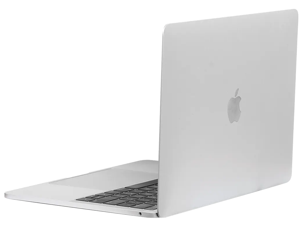 Silver Apple MacBook Pro A2159 (2019) with Retina Display, shown open from the back, available as a refurbished MacBook in UAE at a reasonable price.