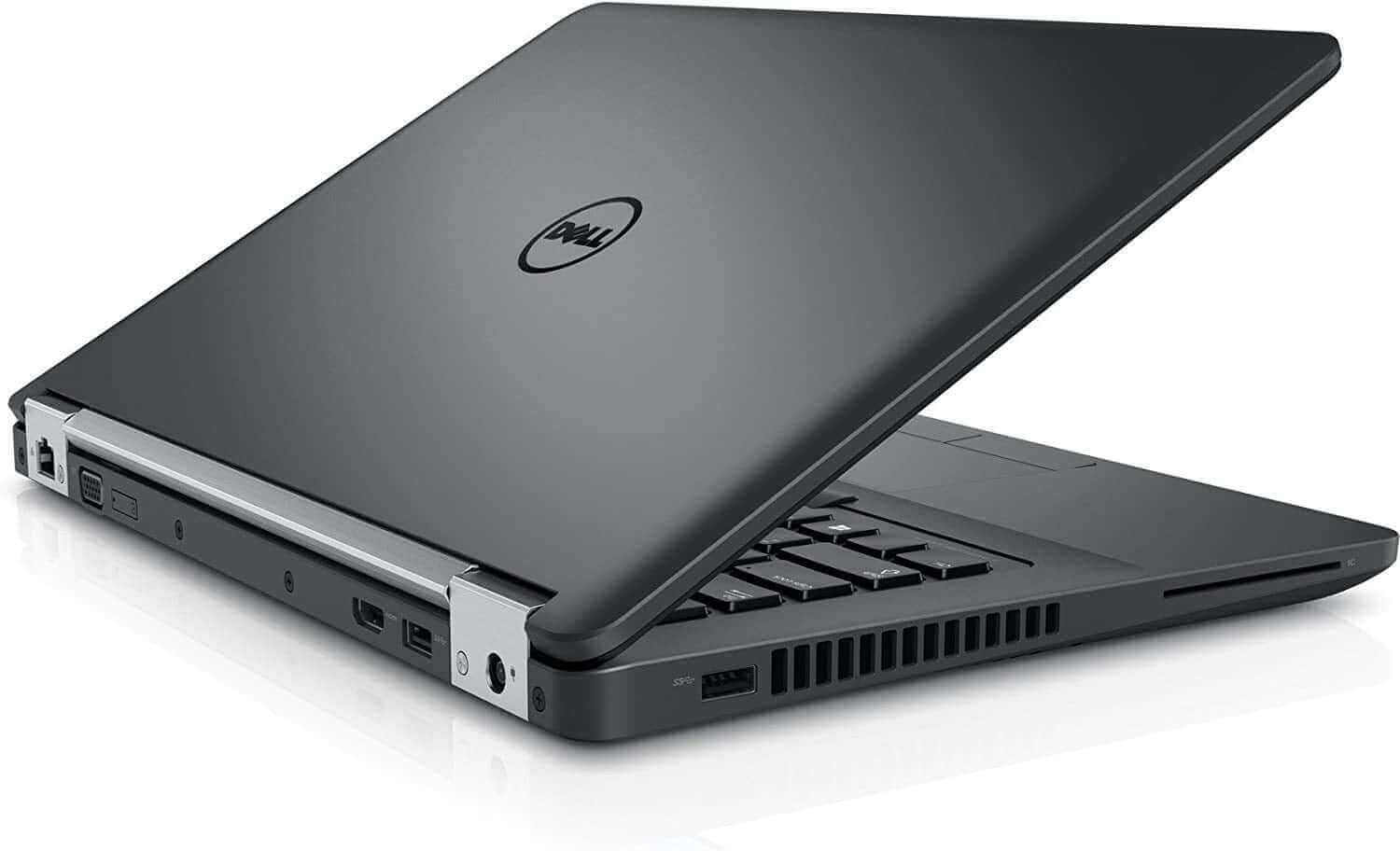 Dell Latitude 5470 refurbished laptop at an angle showing ports and sleek design, available for best refurbished laptop deals in Dubai.