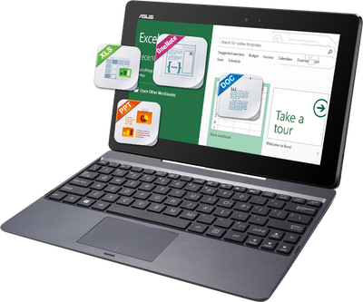 Asus Transformer Book T100T | 10.1" HD Display | Intel Atom Z3740 | 2 GB RAM | 64 GB SSD | Renewed