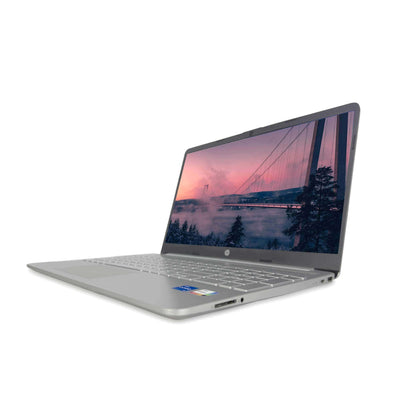 HP 15-dy2045nr refurbished laptop with Intel Core i5, 16GB RAM, 256GB SSD, 15.6-inch FHD display shown on a white background.