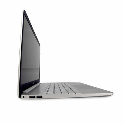 Side view of HP 15-dy2193dx refurbished laptop, Intel Core i5-11th gen, 8GB RAM, 256GB SSD, 15.6-inch FHD display, available in UAE, Dubai, Sharjah.