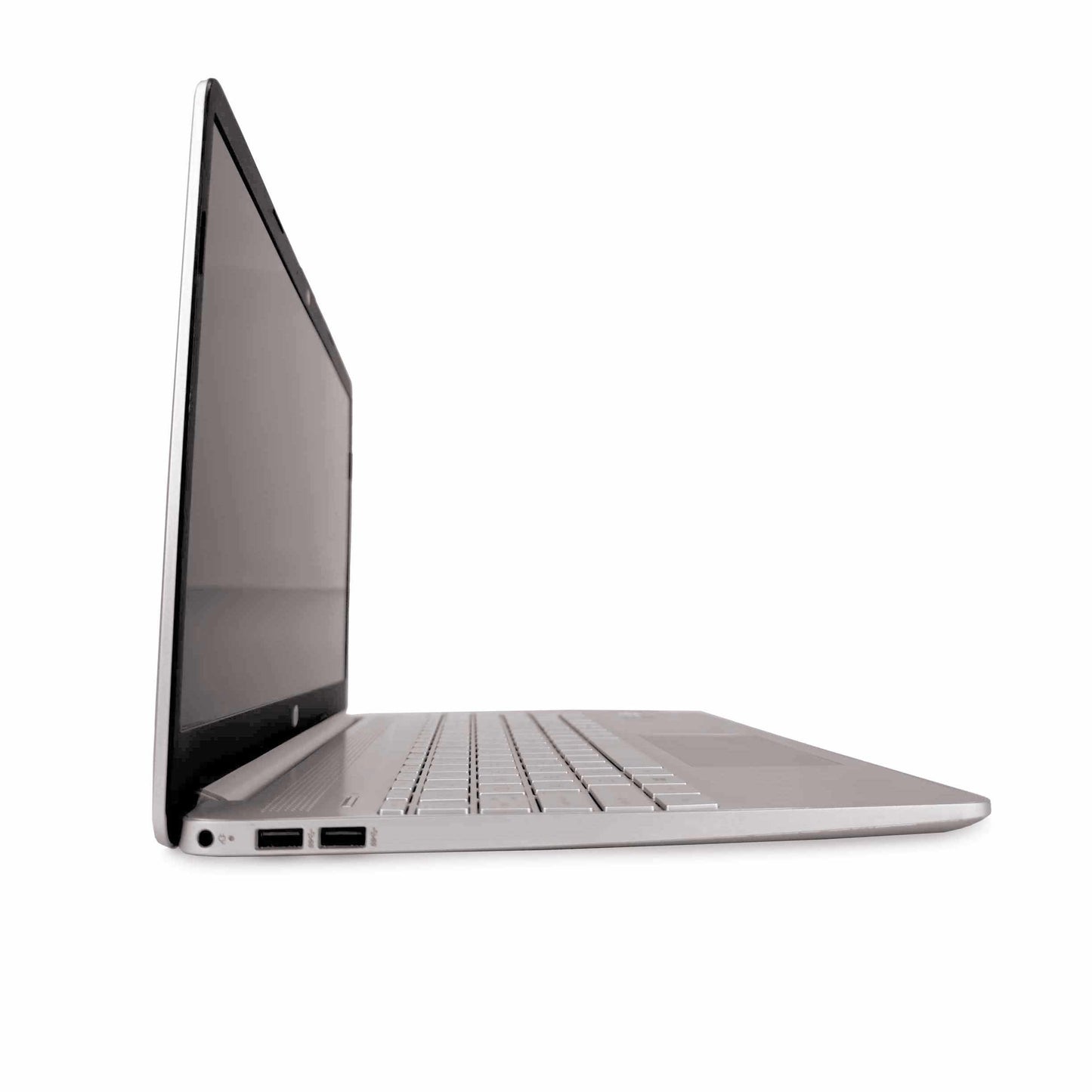 Side view of HP 15-gw0035dx refurbished laptop, 15.6" FHD display, AMD Ryzen 5 3500U, 32GB RAM, 512GB SSD, available in UAE, Dubai, Sharjah