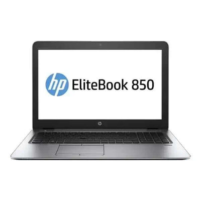 HP EliteBook 850 G4 - 15.6" FHD, Intel Core i7, 8GB RAM, 256GB SSD, Windows 10 Pro in silver, refurbished. Available at affordable laptops UAE shops.