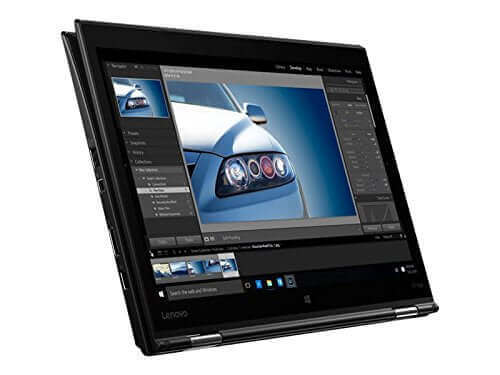 Lenovo ThinkPad X1 Yoga 3rd Gen in tablet mode displaying image editing software, ideal for professionals, refurbished, available in Dubai.