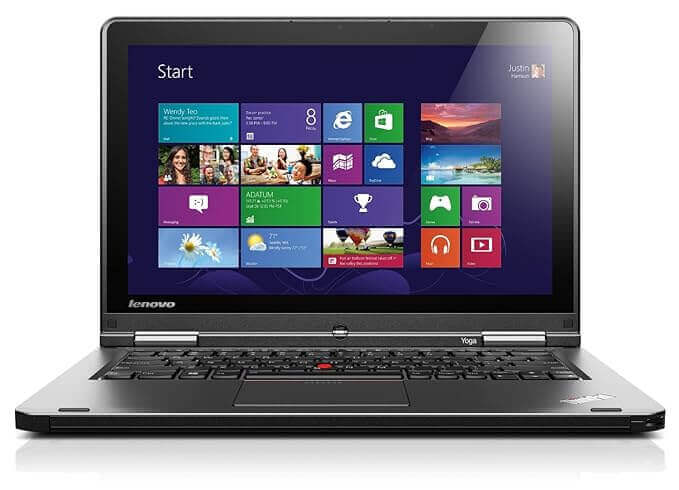 Lenovo ThinkPad Yoga 12 2-in-1 laptop with 12.5" touchscreen, Intel i5, 4GB RAM, 128GB SSD, Windows 10, refurbished, black, Dubai