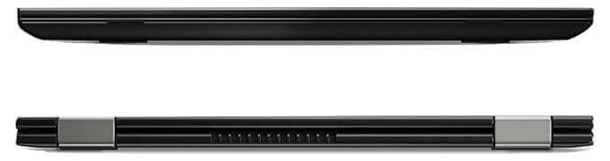 Side view of Lenovo ThinkPad Yoga 260 - 12.5" Touchscreen, Intel i5-6200U, 4GB RAM, 128GB SSD, Windows 10 Pro, Black (Refurbished)