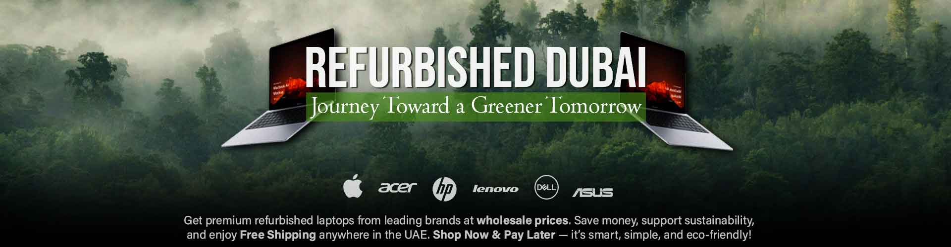 Refurished Dubai web banner. Journey toward greener tomorrow.